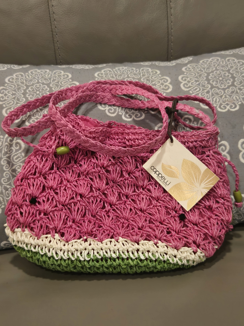 Capelli Straworld Inc - Pink Straw Crossbody Bag